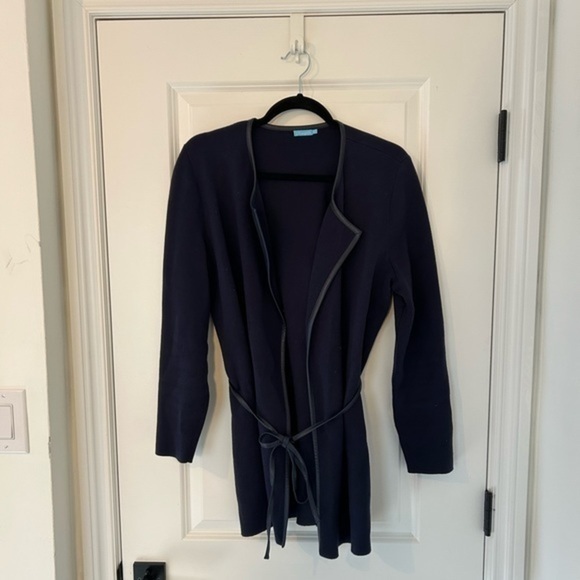 J. McLaughlin Navy Sweater with Tie (large) - Picture 2 of 5